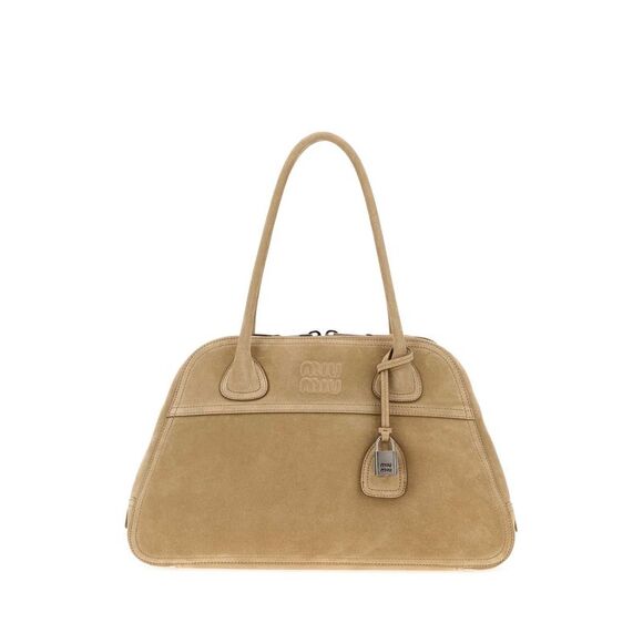 MIU MIU Handbags - Miu Miu Women Beige Suede Vivant Shopping Bag